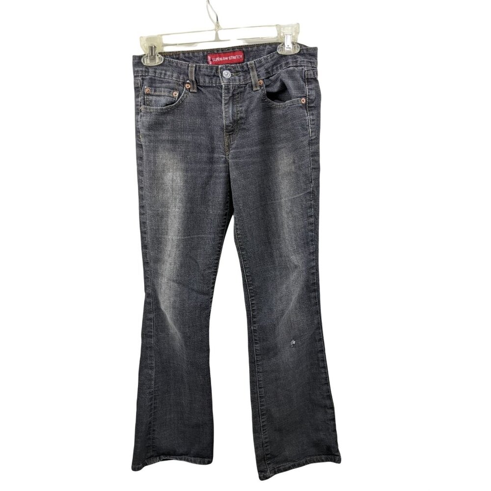 Women's Levis 7 JR M Super Low Boot Cut Cotton Blend Jeans 34f
